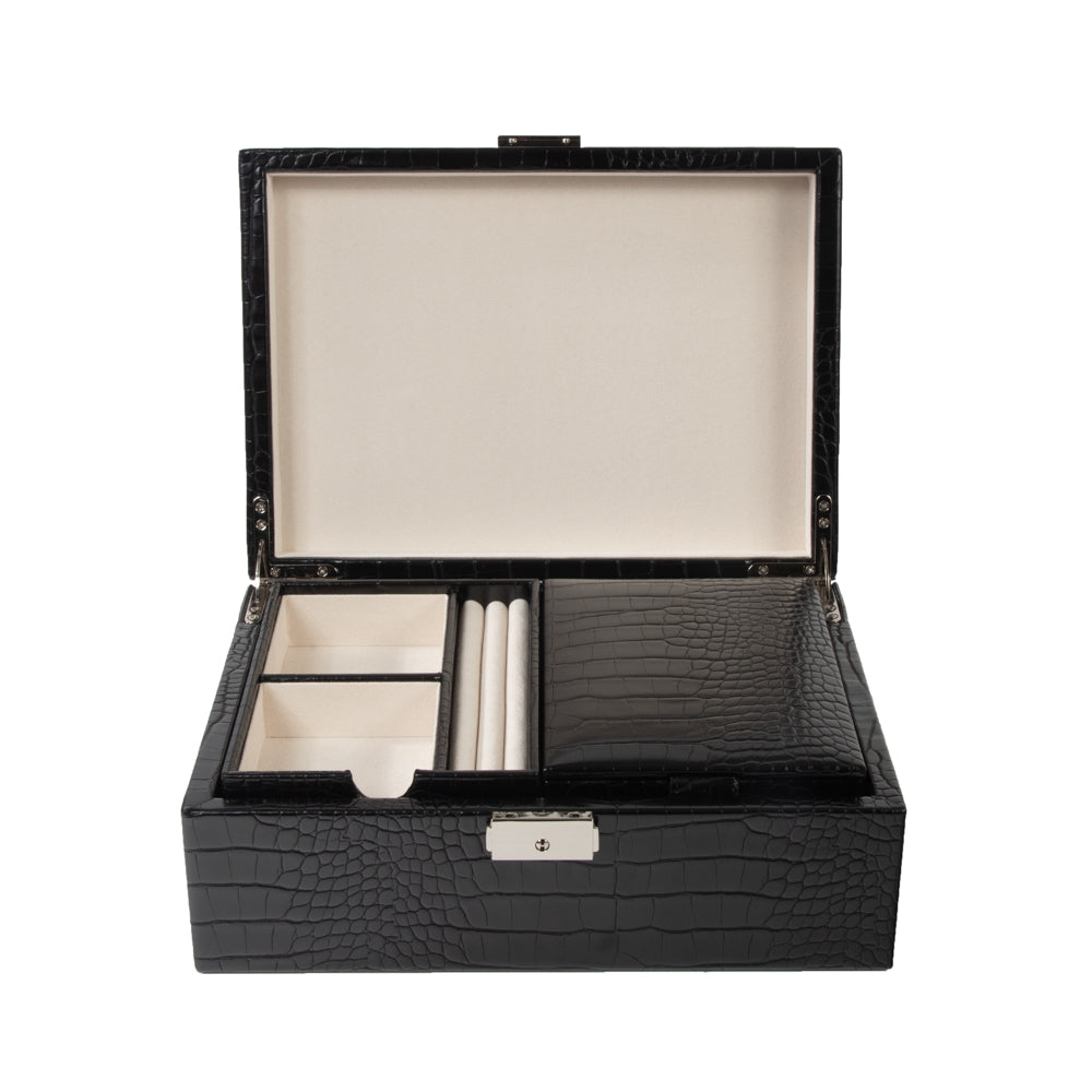 Brouk & Co Giftware Black Sydney Jewelry Box with Travel Tray