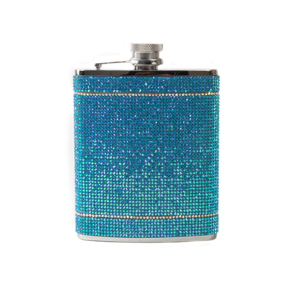 Brouk & Co Giftware The Crystal Flask 6oz Blue/Silver
