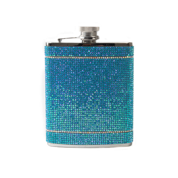 Brouk & Co Giftware The Crystal Flask 6oz Blue/Silver
