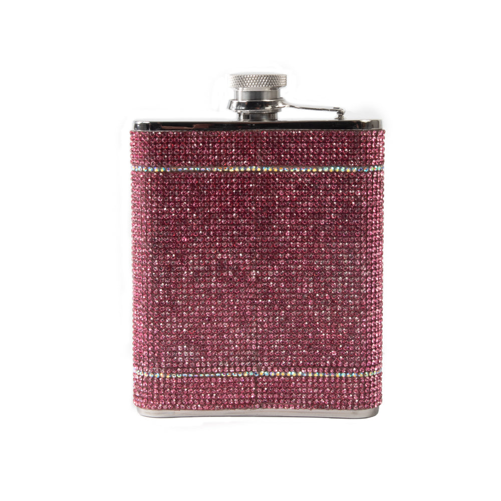 Brouk & Co Giftware The Crystal Flask 6oz Rose/Silver