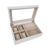 Brouk & Co Giftware Pearl White The Kylie Glass Top Jewelry Box