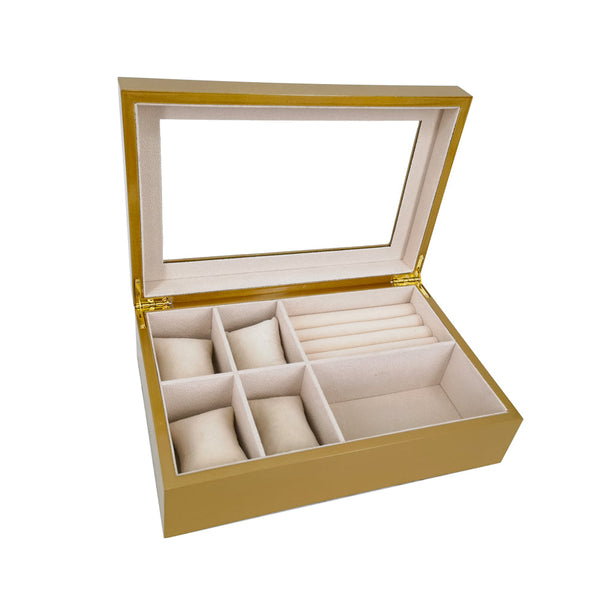 Brouk & Co Giftware Gold The Kylie Glass Top Jewelry Box