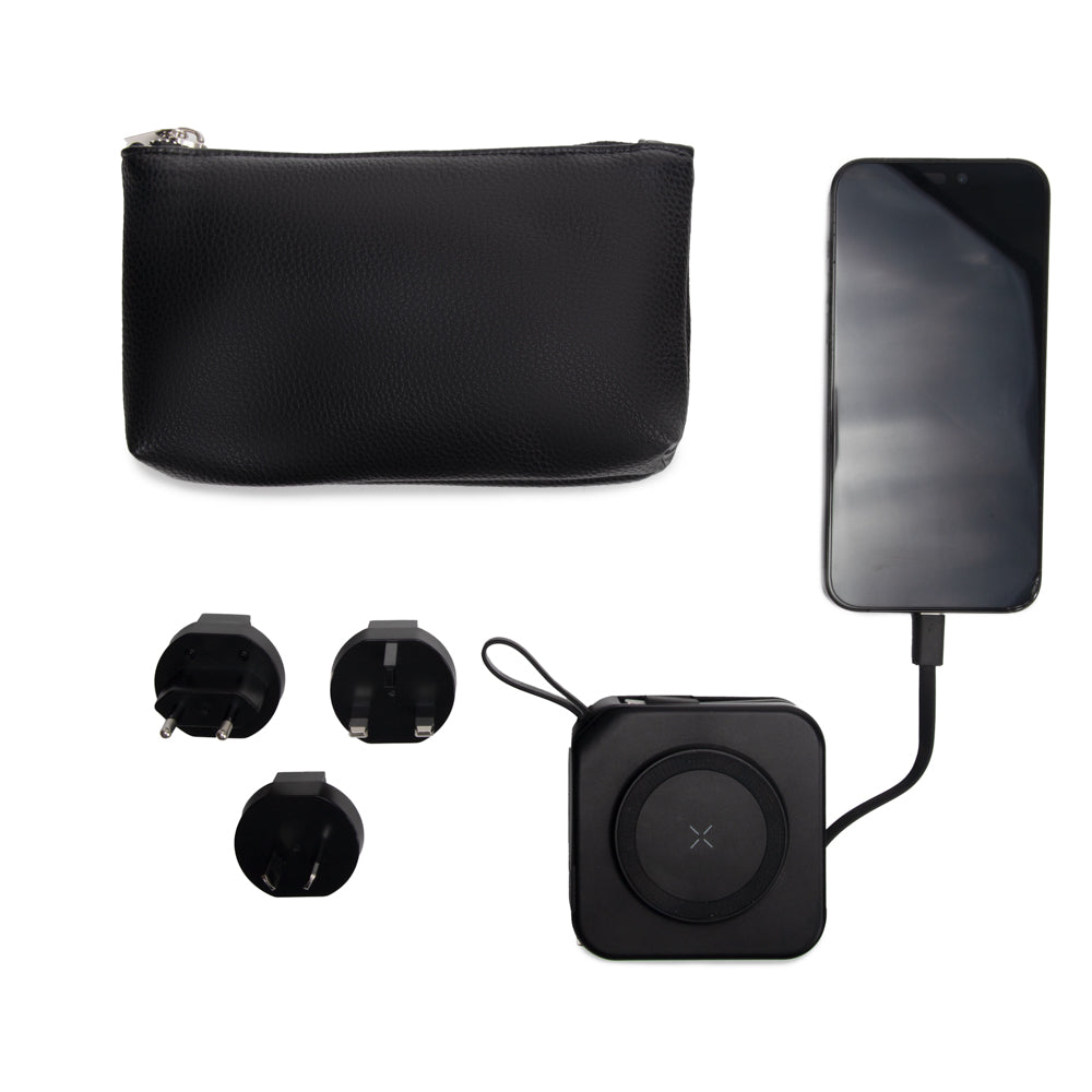 Brouk & Co Giftware Voyager Universal 5-In-1 Charger & Adapter Black