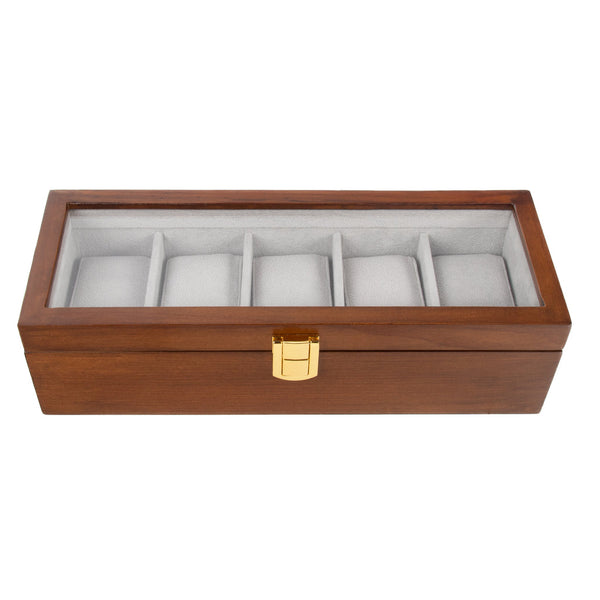 Brouk & Co Giftware William 5-Slot Watch Box (Brown)