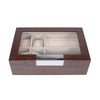 Brouk & Co Giftware Wood Glass Top Jewelry Box Brown