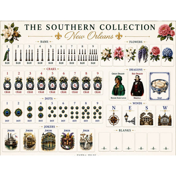 New Orleans Southern Classic American Mahjong Tile Set - Louisiana Collection