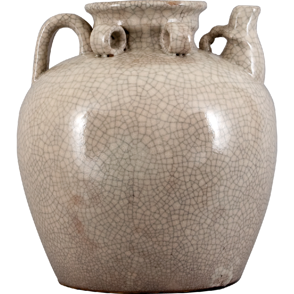 Danny's Fine Porcelain 12x13h Large Tea Jar W/ Stand - Beige