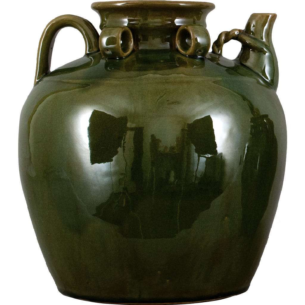 Danny's Fine Porcelain 12x13h Large Tea Jar W/ Stand - Green