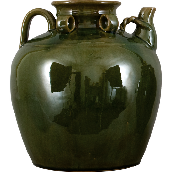 Danny's Fine Porcelain 12x13h Large Tea Jar W/ Stand - Green