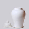 Cobalt Guild Home Decor 25" Rustic Plain White Porcelain Temple Jar