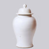 Cobalt Guild Home Decor 25" Rustic Plain White Porcelain Temple Jar