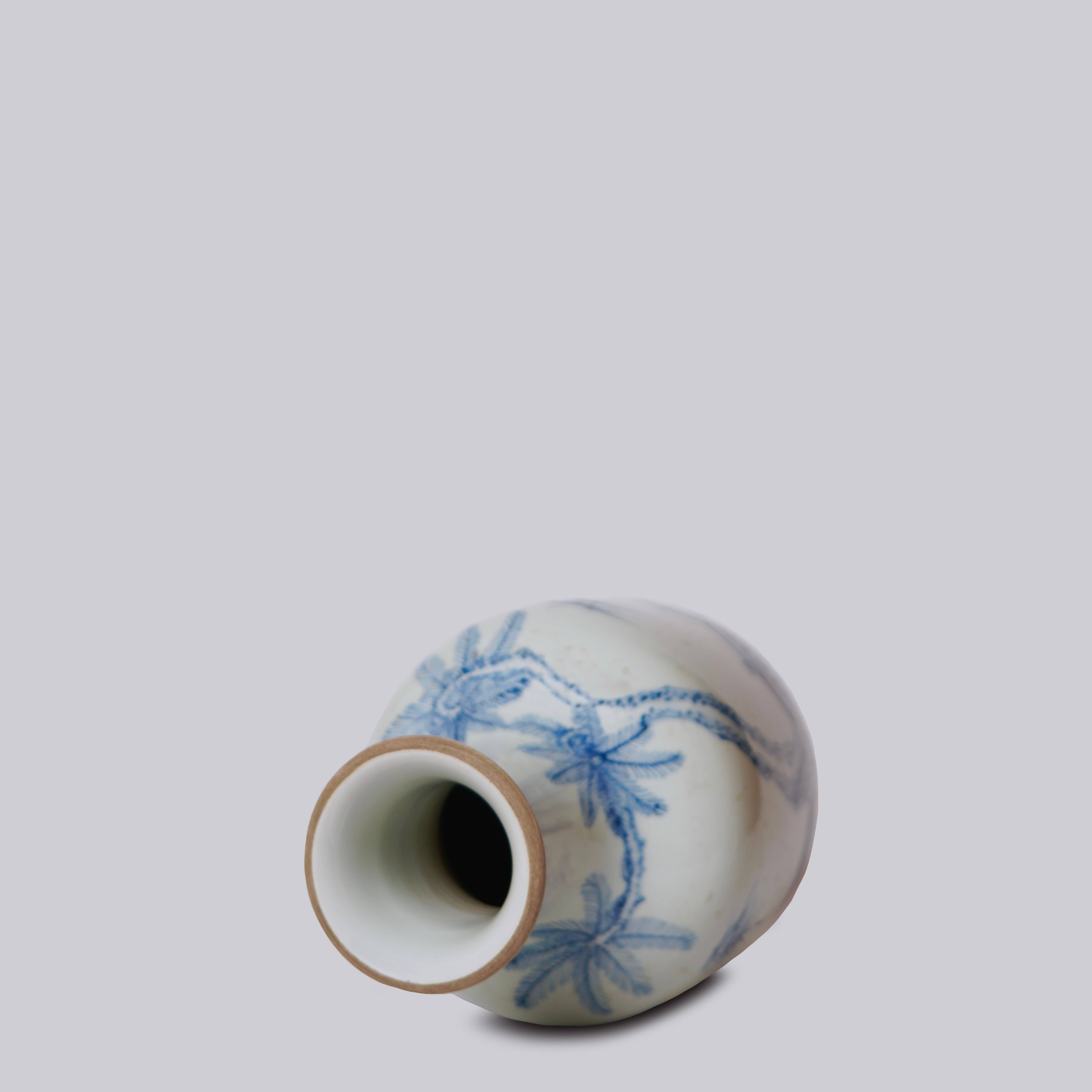 Cobalt Guild Home Decor Bamboo Blue and White Porcelain Mallet Vase