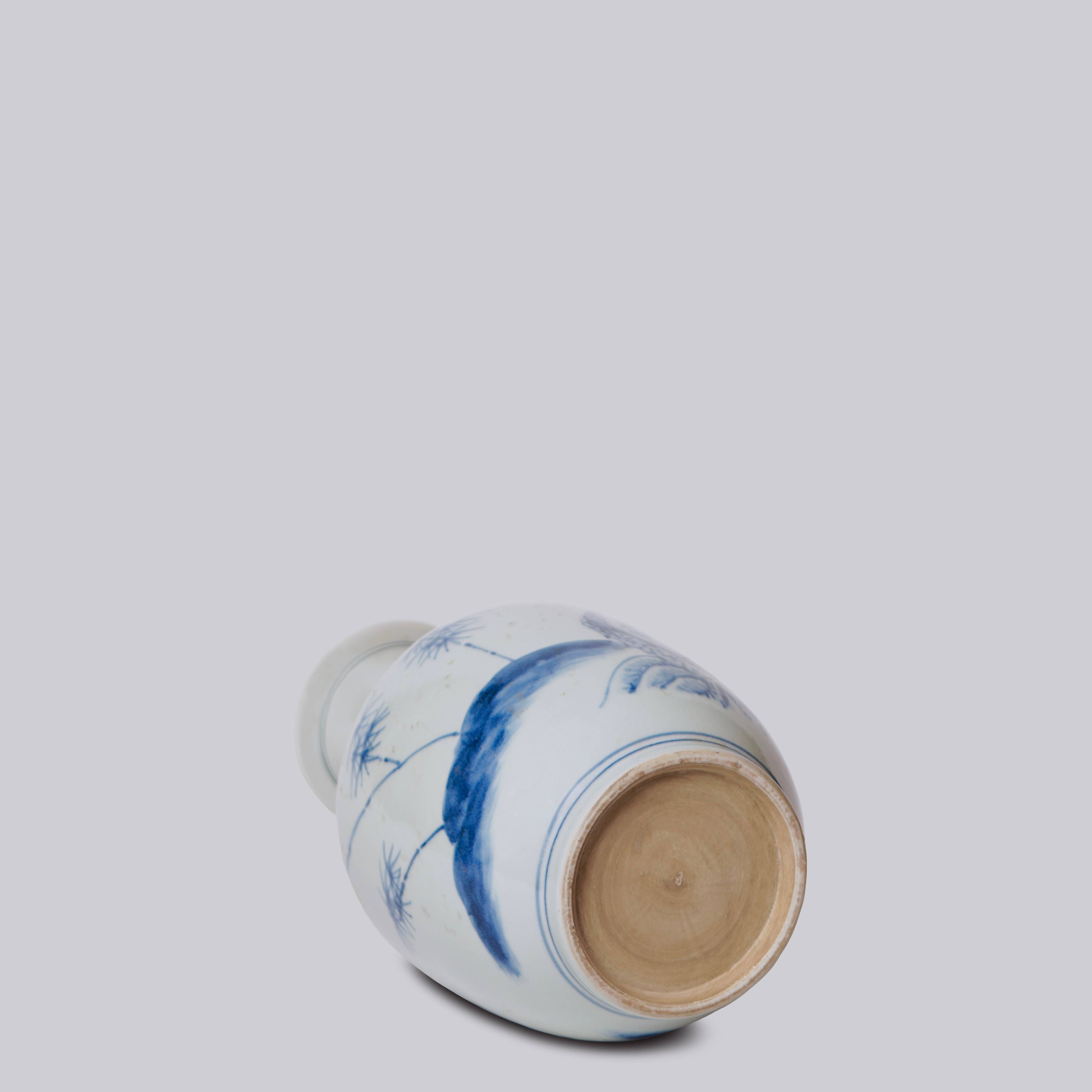 Cobalt Guild Home Decor Bamboo Blue and White Porcelain Mallet Vase