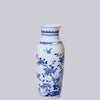 Cobalt Guild Home Decor Bird and Flower Blue and White Porcelain Mallet Vase