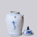 Cobalt Guild Home Decor Bird and Flower Blue and White Porcelain Temple Jar