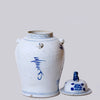 Cobalt Guild Home Decor Bird and Flower Blue and White Porcelain Temple Jar