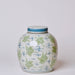 Cobalt Guild Home Decor Blue and Green Porcelain Cranes and Clouds Round Storage Jar