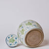 Cobalt Guild Home Decor Blue and Green Porcelain Cranes and Clouds Round Storage Jar