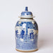 Cobalt Guild Home Decor Blue and White Aristocratic Ladies Porcelain Temple Jar