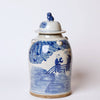 Cobalt Guild Home Decor Blue and White Aristocratic Ladies Porcelain Temple Jar