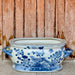 Cobalt Guild Home Decor Blue and White Bird and Flower Porcelain Oval Compote
