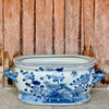 Cobalt Guild Home Decor Blue and White Bird and Flower Porcelain Oval Compote