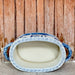 Cobalt Guild Home Decor Blue and White Bird and Flower Porcelain Oval Compote