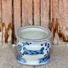 Cobalt Guild Home Decor Blue and White Bird and Flower Porcelain Oval Compote