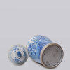 Cobalt Guild Home Decor Blue and White Bird and Flower Porcelain Temple Jar