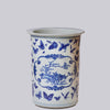 Cobalt Guild Home Decor Blue and White Butterfly Porcelain Umbrella Stand