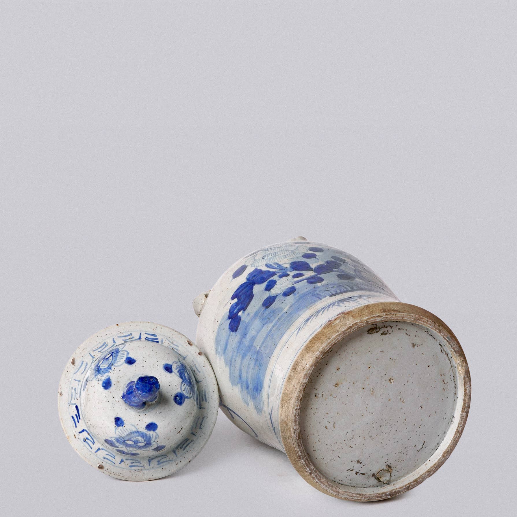 Cobalt Guild Home Decor Blue and White Four Seasons Porcelain Temple Jar
