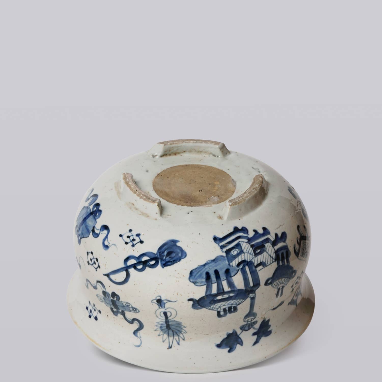 Cobalt Guild Home Decor Blue and White Porcelain Ancient Treasures Bulbous Cachepot