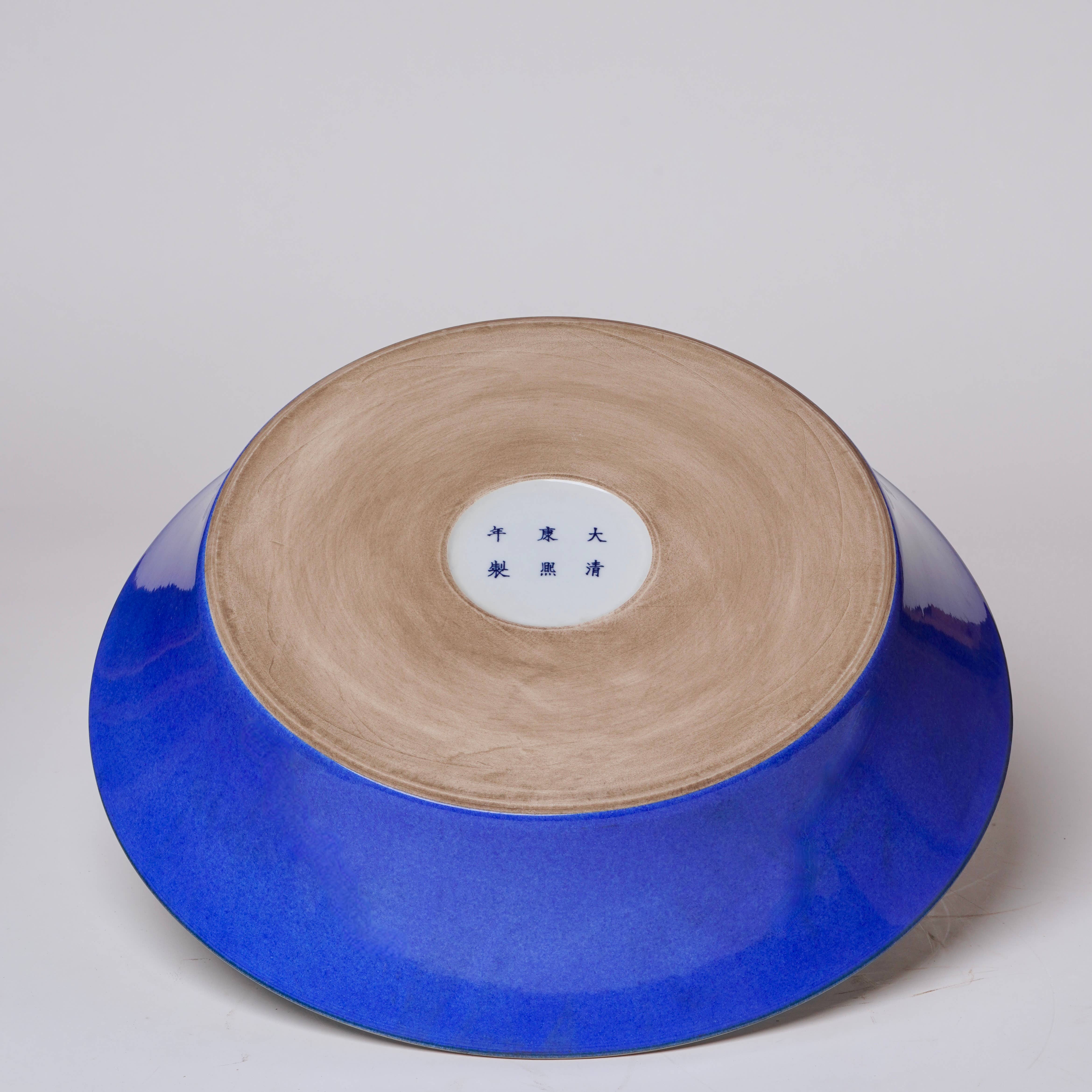Cobalt Guild Home Decor Blue and White Porcelain Auspicious Dragon Large Dish