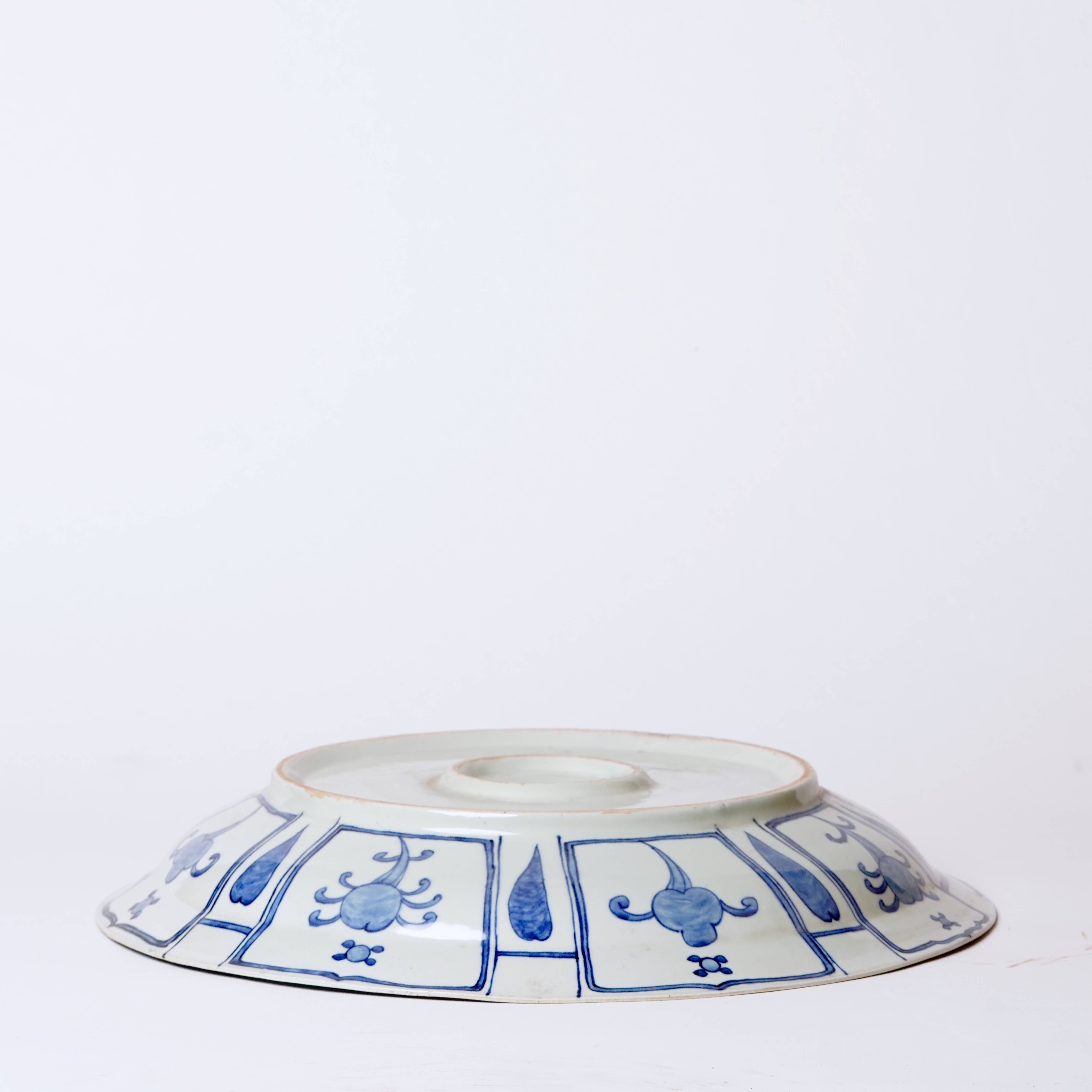 Cobalt Guild Home Decor Blue and White Porcelain Bird and Flower Platter
