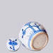 Cobalt Guild Home Decor Blue and White Porcelain Cherry Blossom Round Storage Jar