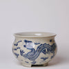Cobalt Guild Home Decor Blue and White Porcelain Dancing Dragon Bulbous Cachepot