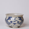 Cobalt Guild Home Decor Blue and White Porcelain Dancing Dragon Bulbous Cachepot