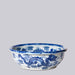 Cobalt Guild Home Decor Blue and White Porcelain Dragon and Pearl Low Bowl