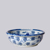 Cobalt Guild Home Decor Blue and White Porcelain Dragon and Pearl Low Bowl