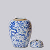Cobalt Guild Home Decor Blue and White Porcelain Dragon Lidded Jar