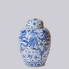 Cobalt Guild Home Decor Blue and White Porcelain Dragon Lidded Jar