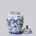Cobalt Guild Home Decor Blue and White Porcelain Dragon Temple Jar