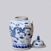 Cobalt Guild Home Decor Blue and White Porcelain Dragon Temple Jar