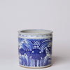 Cobalt Guild Home Decor Blue and White Porcelain Fish and Lotus Cachepot