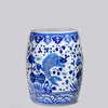 Cobalt Guild Home Decor Blue and White Porcelain Fish and Lotus Garden Seat