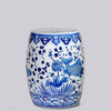 Cobalt Guild Home Decor Blue and White Porcelain Fish and Lotus Garden Seat