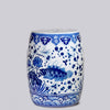 Cobalt Guild Home Decor Blue and White Porcelain Fish and Lotus Garden Seat