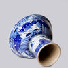 Cobalt Guild Home Decor Blue and White Porcelain Fish and Lotus Large Footed Bowl