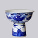 Cobalt Guild Home Decor Blue and White Porcelain Fish and Lotus Large Footed Bowl