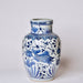 Cobalt Guild Home Decor Blue and White Porcelain Fish and Lotus Mallet Vase